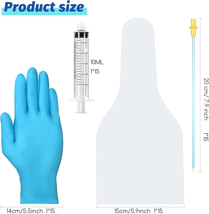 Weewooday 15 Set AI Artificial Insemination Dog Breeding Kit Canine Breeding Kit Dog Semen Collection Bag Disposable Artificial Insemination Pet Supplies(20 cm,Blue)