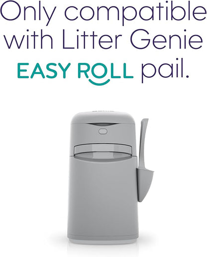 Litter Genie Easy Roll Refill Bags | Up to 6 months of supply in 1 Roll - 24 tear-off Bags | Ultimate Odor Control Cat Litter Bag (Pack of 2)