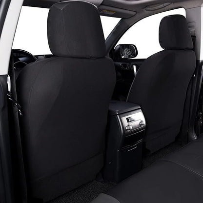 Flying Banner car seat Covers Protects Water Proof Faux Leather Carbon Fiber Front and Rear Bench (Gray Black, Full Set - 9PCS)