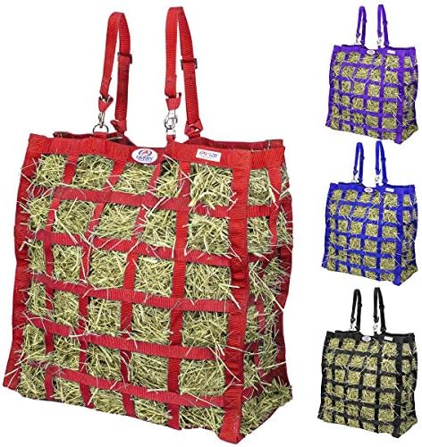 Derby Originals Easy Feeder Horse Hay Bag with Super Tough Bottom and 1 Year Warranty, red, 3"x3.5"