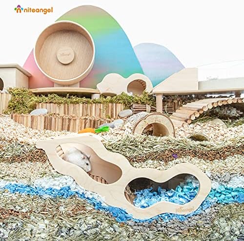 Niteangel Hamster House w/Climbing Ladder for Hamsters Gerbils Mice or Similar-Sized Pets (Secret Peep Tunnel Hamster Hut)