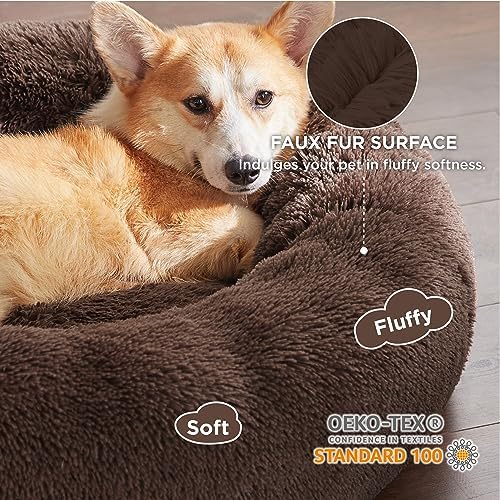 Bedsure Calming Dog Bed Medium Large Size Dogs Washable Pet Bed,33ins
