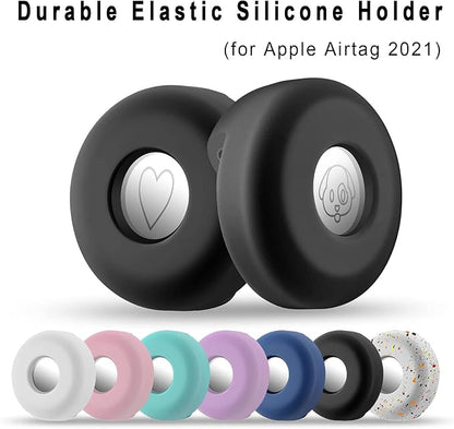 for Airtag Holder for Dog Collar, Cibaabo Silicone Air Tag Case Cover Compatible with Apple Airtags for 0.8-1.2inch Cat Pet Collar Harness Loop | for 0.8-1.2inch Pet Collar | doesn't dangle | Compact | Easy Installation | Compatible with Apple Airtags