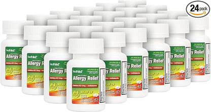 HealthA2Z® Allergy Relief | Cetirizine 10mg | 24 Packs of 45 Tablets Each (1080 Tablets) | All Day Allergy Relief | Indoor & Outdoor | Relief from Itchy Throat, Sneezing, Runny Noses | Value Pack