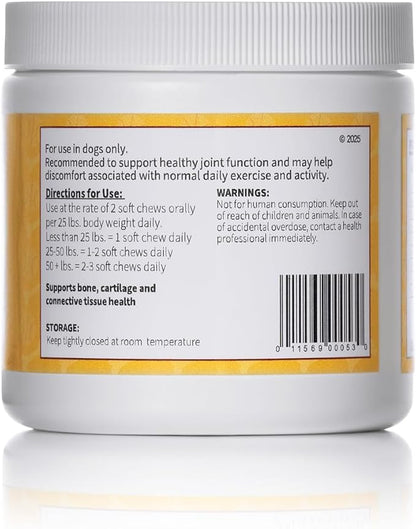 BAZI Hip & Joint Dog Chews – Glucosamine, Chondroitin, MSM, Turmeric & Collagen for Joint Health & Mobility – High-Potency Supplement for Dogs of All Breeds & Sizes – Active Lifestyle Support