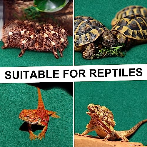 Haull 4 Pcs Reptile Carpet Terrarium Floor Mat Liner, 47 x 24 Inch, Green