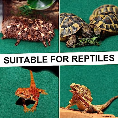 Haull 4 Pcs Reptile Carpet Terrarium Floor Mat Liner, 47 x 24 Inch, Green