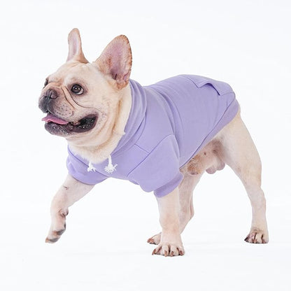 KOOLTAIL Dog Hoodie for Large Medium Small Dogs,Soft&Warm Pet Sweater with Leash Hole and Pocket Boy Girl, Puppy Fall Winter Jacket Clothes,French Pitbull Cold Weather Coat Sweatshirt,Lavender SM