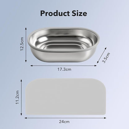 Stainless Steel Bowl for Automatic Microchip Cat Pet Feeder,2 Bowls & 1 Mat Set