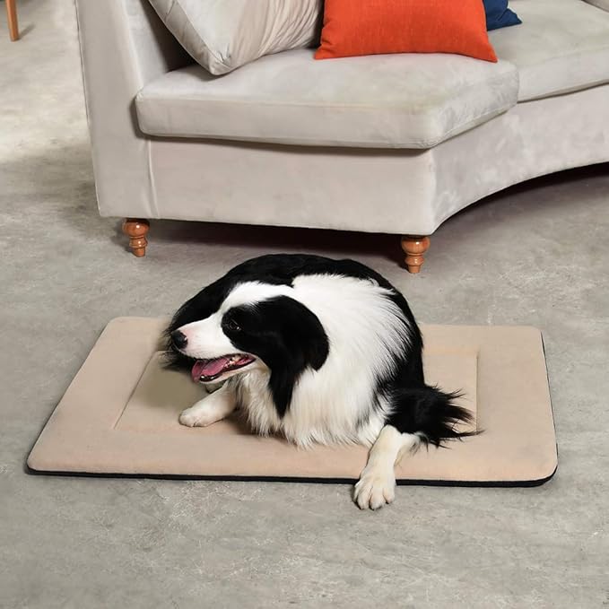 Dog Bed Crate Pad 30" L x 19" W Kennel Pad Machine Washable Entire Dog Crate Beds Double Sided Pet Bed