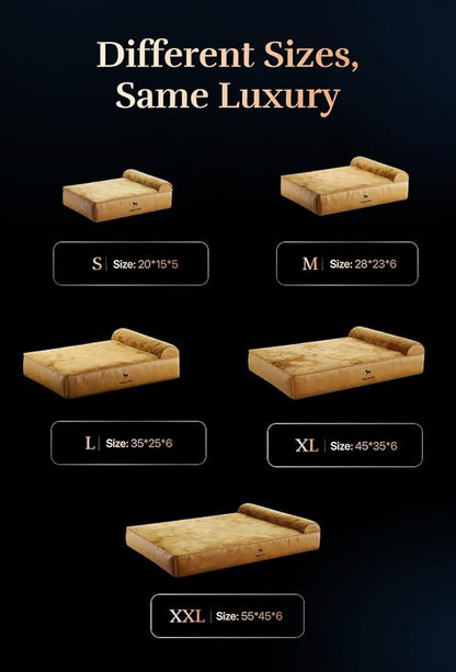 NOAH & PAW Dog Bed, 28x23x7.5 Inch, Orthopedic Dog Beds for Medium Size Pets, Eggshell Memory Foam Infused with Cooling Gel, Waterproof, Machine Washable, Includes Inner Cover (Denim Collection)