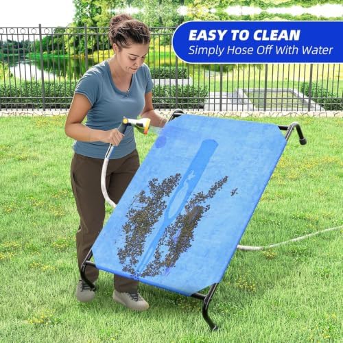 Simple Trending Raised Dog Bed for Large Dogs, Waterproof XL Dog Cot, Blue
