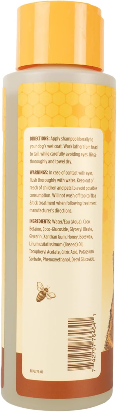 Burt's Bees for Pets Shed Control Shampoo for Dogs with Omega-3 and Vitamin E, 99.7% Natural Origin Formulas, Dog Cleanser for Reducing Shedding - Deshedding Canine Wash, 2pk, 16 oz