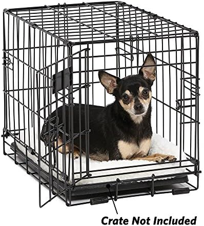 MidWest Homes for Pets QuietTime XXS Dog Bed - White Fleece Bolster, Ultra-Soft and Machine Washable, Fits 18-Inch Crates and Carriers, for Small Dogs and Cats