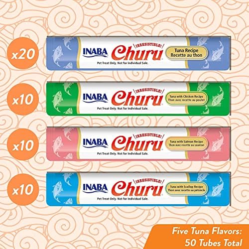 Churu Cat Treats, Grain-Free, Creamy Purée Cat Treat/Topper, Tuna Variety