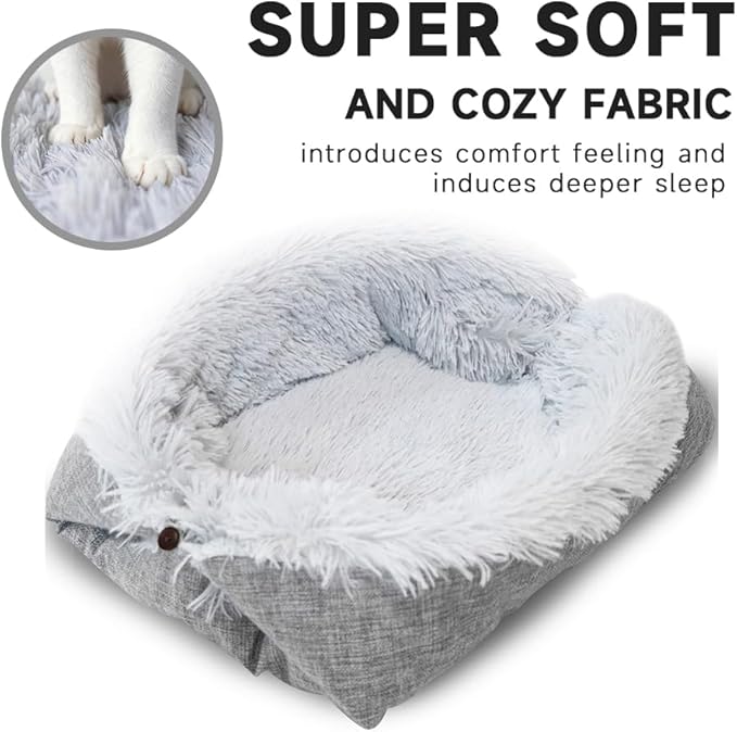 FAMILY'S BACKYARD Cat Bed for Indoor Cats,Foldable, Dual-Style Warm Pet Bed, Suitable for Individual Cats and Small Dogs.Dog beds for Small Dogs，Size:27.56 * 23.62 * 1.18inch.