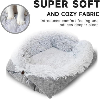 FAMILY'S BACKYARD Cat Bed for Indoor Cats,Foldable, Dual-Style Warm Pet Bed, Suitable for Individual Cats and Small Dogs.Dog beds for Small Dogs，Size:23.62 * 19.69 * 1.18inch.