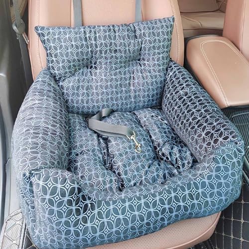Dog Bed, Removable and Washable car Litter pet cat and Dog car Sofa Litter Suitable for Travelling. (Black Plaid)