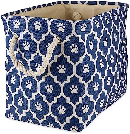 Bone Dry Pet Storage Collection Lattice Paw Print, Nautical Blue, Medium Rectangle
