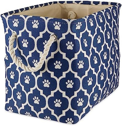Bone Dry Pet Storage Collection Lattice Paw Print, Nautical Blue, Medium Rectangle
