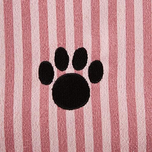 Bone Dry Pet Grooming Microfiber Towel, Striped Collection, X-Large, 41x23.5, Rose (Pack of 2)