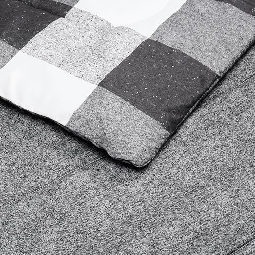 Amazon Basics Lightweight Microfiber Comforter Set, 2-Piece, Twin/Twin XL, Black/White Checkerboard
