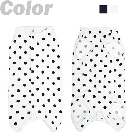 Dog’s Recovery Suit Post Surgery Shirt for Puppy, Wound Protective Clothes for Little Animals(White spot-xs)