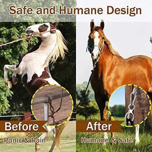 5PCS Horse Tie Ring, Safe Tie Horse Supplies, Humane Way Tie Ring, Magnetic Ring for Tying and Retracting, Helps Horse Pull Back and Releases Stress from The Horse