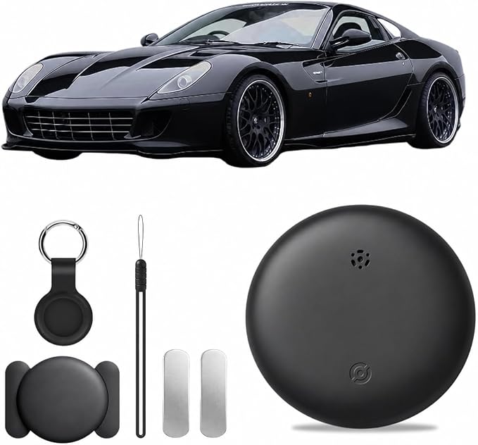 GPS Tracker Device for Vehicles,Non Detectable GPS Tracker for Android and iPhone with Real-Time Tracking,Hidden Car Tracker Device,No Monthly Fee,No SIM,for Cars, Kids, Pets(Matte Black)