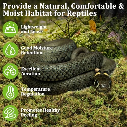 Legigo 3.5OZ Natural Sphagnum Moss for Reptile Terrarium Substrate Bedding
