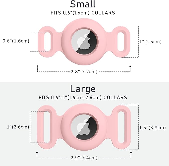 Vancle at Case for Dog Collar, Waterproof Apple Air Tag Protective Holder GPS Tracking Finder for Pet, Silicone Case for Dog Collar Cat Loop Holder Pet Accessories