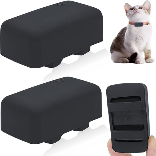 Silicone Holder Compatible for Tractive cat mini Tracker,Rubber Accessories Cover tag Anti-Scratch,Secure Sturdy GPS Finder Case for Dog Pet Collar (Black,2 Pack)