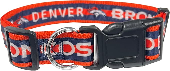 Pets First NFL Denver Broncos Licensed PET COLLAR, Medium - Heavy-Duty, Strong, and Durable Dog Collar. Available in 31 Football Teams and 4 Sizes