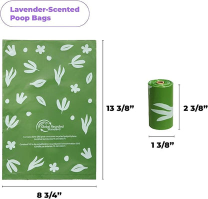 Best Pet Supplies Dog Poop Bags for Waste Refuse Cleanup, Doggy Roll Replacements for Outdoor Puppy Walking and Travel, Leak Proof and Tear Resistant, Thick Plastic - Green (Scented), 150 Bags