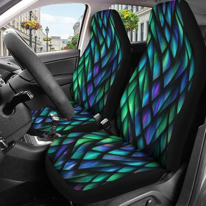 GENANY Holographic Dragon Scale Car Seat Covers Set of 2, Breathable Front Seat Covers for Truck Sedan SUV, Holographic Car Accessories, Dragon Gift for Women Men