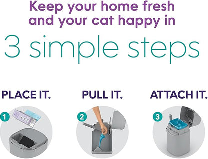 Litter Genie Easy Roll Refill Bags | Up to 6 months of supply in 1 Roll - 24 tear-off Bags | Ultimate Odor Control Cat Litter Bag (Pack of 2)