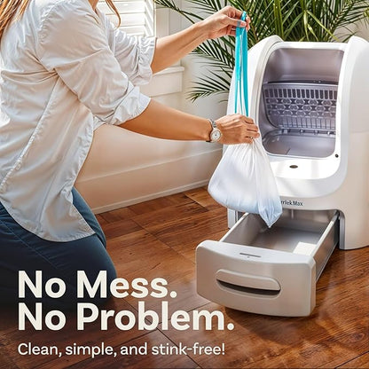 Petcove Cat Litter Box Liners, Carbon Litter Deodorizers Bundle For PurrTek Max & Light| Drawstring Bags for Automatic & Self-Cleaning Litter Boxes | Unscented (PurrTek Max Accessories)