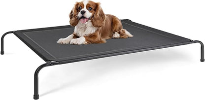 YSSOA Cooling Breathable Elevated Dog Bed, No-Slip Feet, Metal Frame, Indoor and Outdoor, Large Dogs, 49x31.5x8 Inch, Black