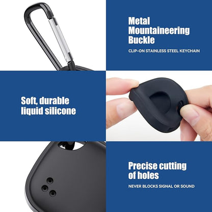 DDJ Case for Life360 Tile Mate Bluetooth Tracker with Keychain 2-Pack, Soft Silicone Cover Holder for Tile GPS Item iTag Finder Accessories with Key Ring, for Pet, Dog, Kids, Keys, Luggages, Backpacks