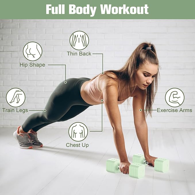 Hezeyferg Adjustable Dumbbell Set,Adjustable Weight Dumbbells for Women/Men | 17.6LB/22LB/26.4LB/30.8LB for Choices, with Multiple Levels, Hand Weights Sets for Home Gym Full Body Workout