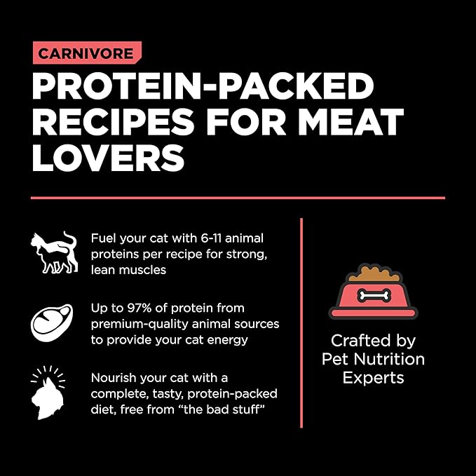 Go! Solutions Carnivore Salmon + Cod Grain-Free Dry Cat Food, Our Highest-Protein Kibble Made with Real Meat & Fish, Chicken-Free Recipe, for Kittens, Adults & Seniors, 8 lb Bag
