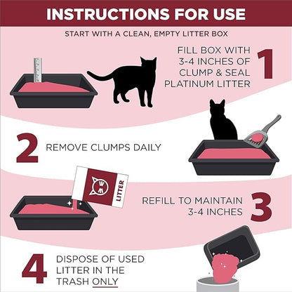 ARM & Hammer Clump & Seal Platinum Cat Litter, Multi-Cat Clumping Litter Forms Rock-Hard Clumps, Powerful Odor Eliminators with Baking Soda, 14-Day Odor Control, 18 lbs