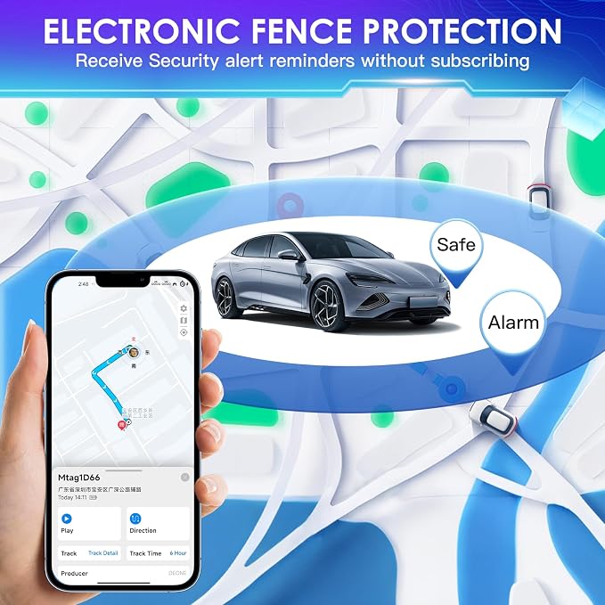 GPS Tracker for Vehicles, 1PCS Mini Hidden Vehicles Tracker with Waterproof Case, Work with Find My (iOS Only), No Monthly Fee Car Tracker