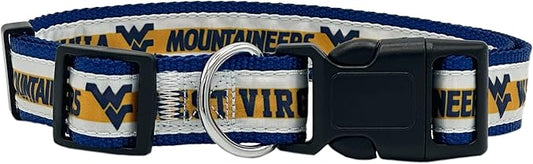 Pets First Collegiate PET Collar OLD VERSION West Virginia Mountaineers Dog Collar, Size Large. Best Sports Team Collar for Dogs & Cats. A Shiny & Colorful Dog & Cat Collar Licensed by The NCAA