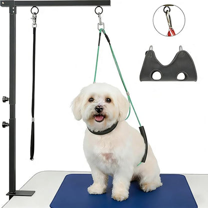 Dog Grooming Arm Kit with Hammock Sling for Small to Medium Dogs Up to 40lbs, Anti-Shake Pet Grooming Helper for At-Home Nail Trimming, Adjustable Arm with Soft Harness