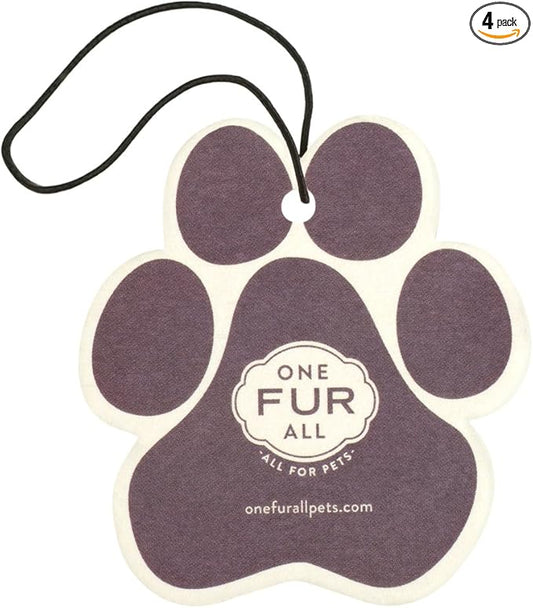 One Fur All Pet House Car Air Freshener - Lavender Green Tea Pack of 4 - Non-toxic Car Air Freshener - Pet-Friendly Air Freshener For Small Spaces & Car - Hanging Odor Eliminating Air Freshener