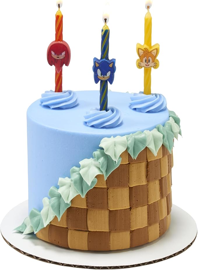 Sonic The Hedgehog Cake Candles | 6 Birthday Cake Candles Featuring Sonic, Knuckles, & Tails, for Sonic Party