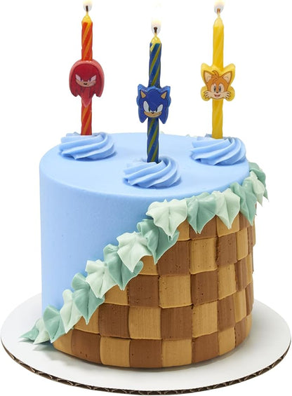 Sonic The Hedgehog Cake Candles | 6 Birthday Cake Candles Featuring Sonic, Knuckles, & Tails, for Sonic Party