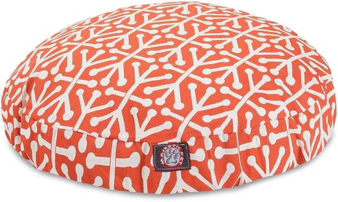 Orange Aruba Large Round Indoor Outdoor Pet Dog Bed With Removable Washable Cover By Majestic Pet Products