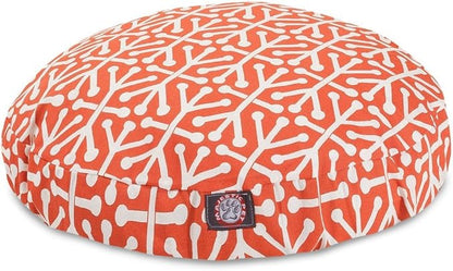Orange Aruba Large Round Indoor Outdoor Pet Dog Bed With Removable Washable Cover By Majestic Pet Products